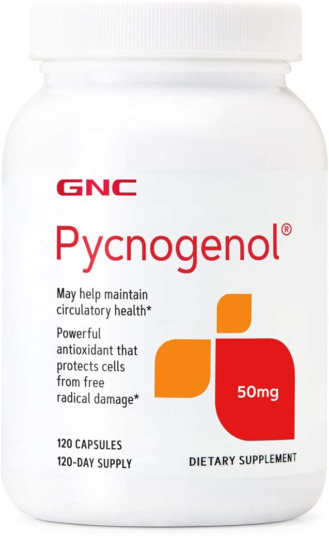 GNC Pycnogenol 50mg Maintains Circulatory Health 120 Capsules