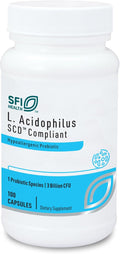 Klaire Labs SFI Health L. Acidophilus - 3 Billion CFU Lactobacillus Probiotic Pure SCD Compliant Formula for Men &amp Women Hypoallergenic &amp Non-Dairy (100 Capsules)