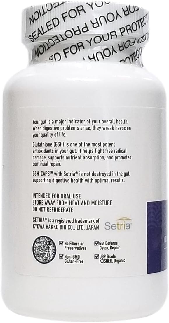 GSH CAPS - Digestive Health - GLUTATHIONE - 100 Capsules