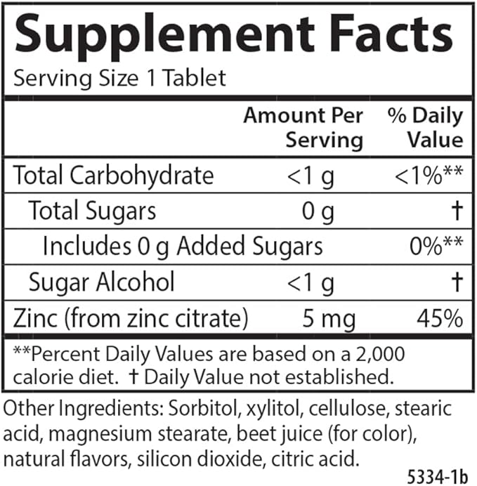 Carlson - Kid's Chewable Zinc 5 mg Health Support Natural Mixed Berry Flavor 160 Tablets