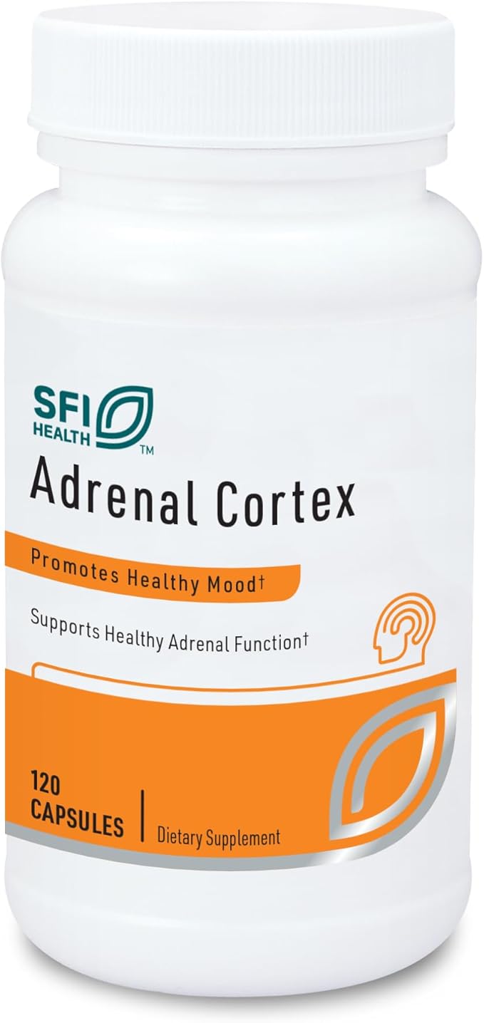 Klaire Labs SFI Health Adrenal Cortex - Targeted Adrenal Support Supplements for Cortisol Health - Purified BSE-Free Lyophilized Extract from Pasture-Fed Bovine (120 Capsules)