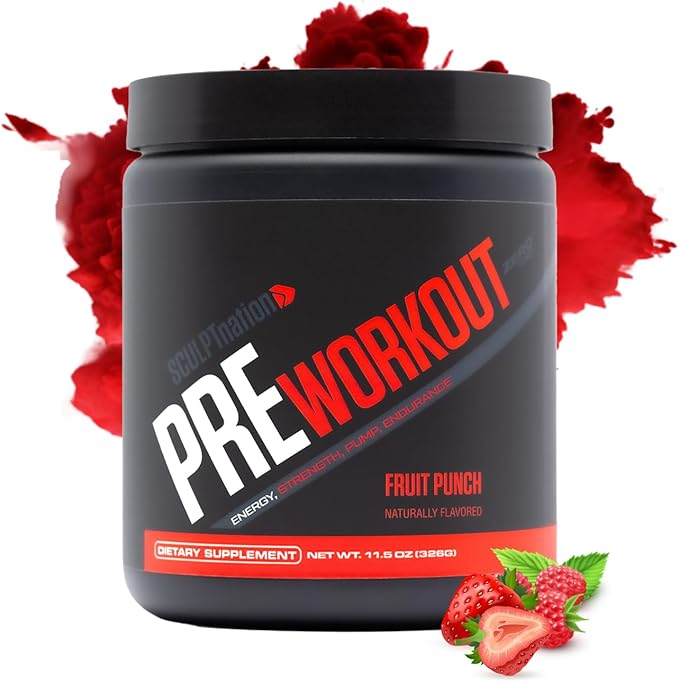Sculpt Nation by V Shred PreWorkout - Premium Pre Workout Powder with Amino Acids for Ultimate Performance Endurance and Energy Support Fruit Punch - 30 Servings