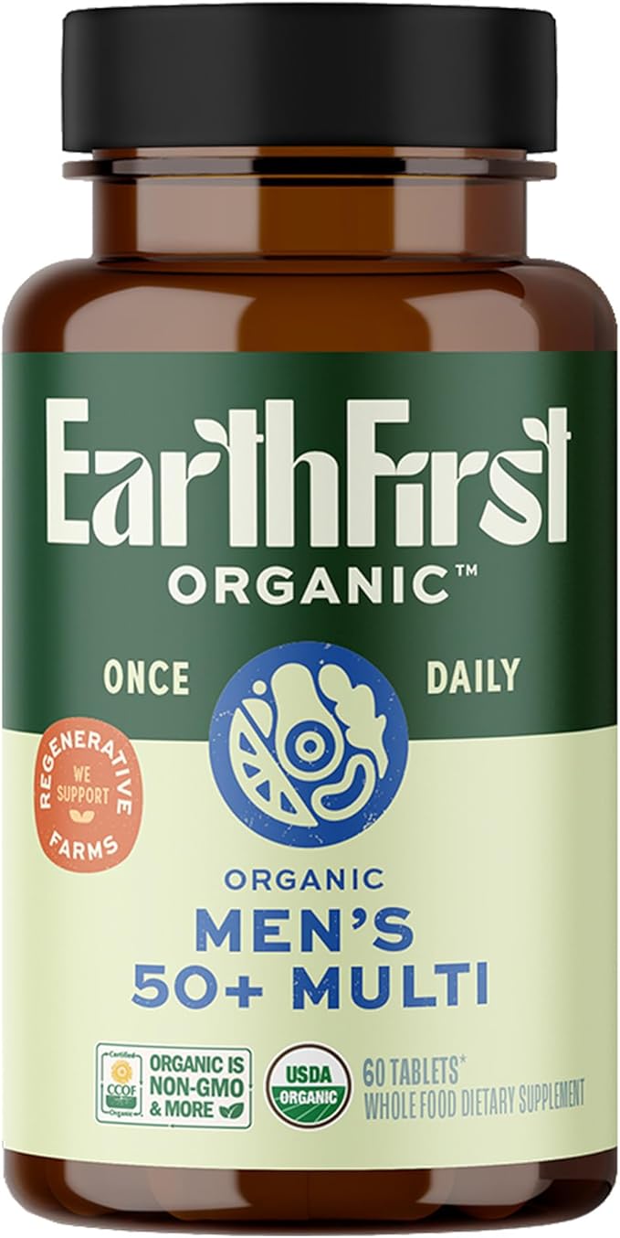 Once Daily Multivitamin for Men 50+ 19 Vitamins from Herbs &amp Superfoods Supports Prostate Health Energy Levels and Strong Bones 60 Count
