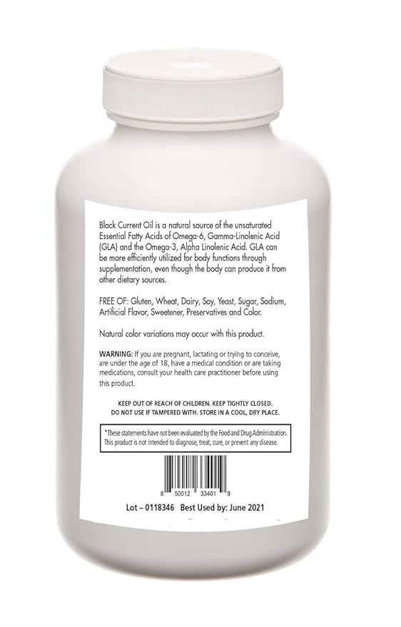 Black Currant Seed Oil - Essential Fatty Acid 140 mg of Natural Sourced GLA - 1000 mg