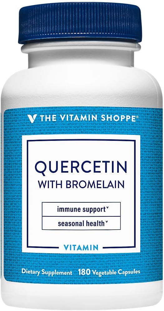 The Vitamin Shoppe Quercetin with Bromelain Antioxidant That Supports (180 Capsules)