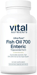Vital Nutrients Ultra Pure® Fish Oil 700 Enteric Coated - Heart Brain Immune Health* - Sustainably Sourced High EPA &amp DHA Omega-3 Fatty Acid - Vanilla Flavor - Gluten Dairy Soy Free - 90 Count