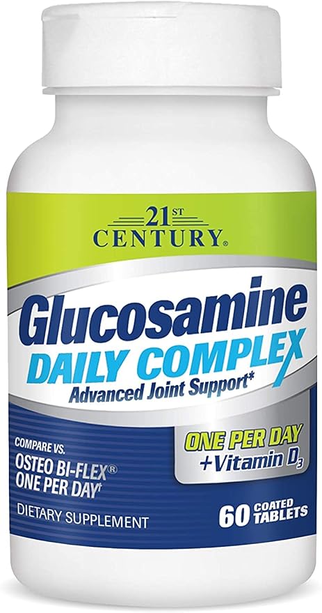 21st Century Glucosamine Daily Complex + Vitamin D3 Coated Tablets - 60 Tablets Pack of 3