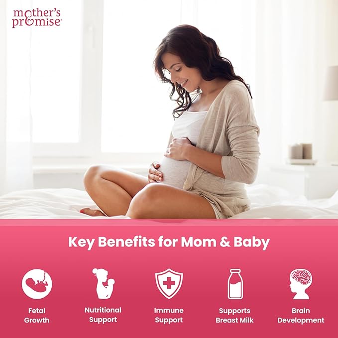 Mother's Promise Prenatal &amp Postnatal Multivitamin for Women | Sugar Free Liquid Prenatal Vitamins for Women with Folate Choline &amp Organic Fruits for Preconception Pregnancy &amp Nursing |