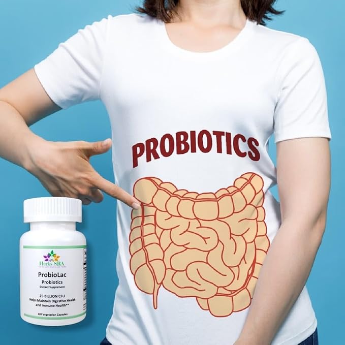 ProbioLac Probiotic Supplement with 25 Billion CFU Multi-Strain Probiotic for Digestive Balance &amp Immune Wellness 120 Vegetarian Capsules