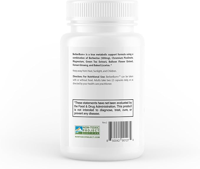 BerberBurn+: Berberine Supplement Magnesium &amp Chromium Capsules for Daily Wellness &amp Energy Boost Vitality and Maintain Balance Essential Nutrients for Health 60 Count