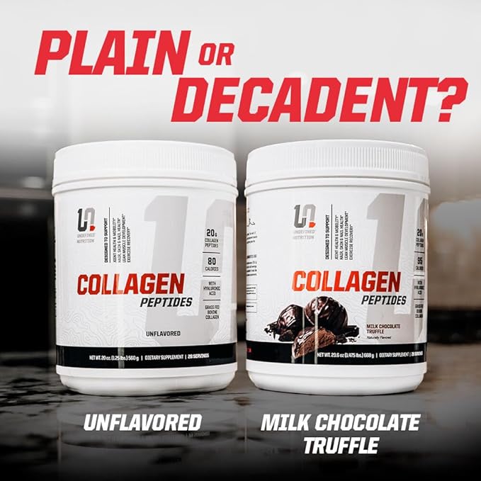 Undefined Nutrition Collagen Peptides by Brian Shaw (28 Servings) – 20g Collagen Peptides with Hyaluronic Acid - Promotes Muscle Hair Nail Skin Bone and Joint Health (1.25lbs Chocolate Truffle)
