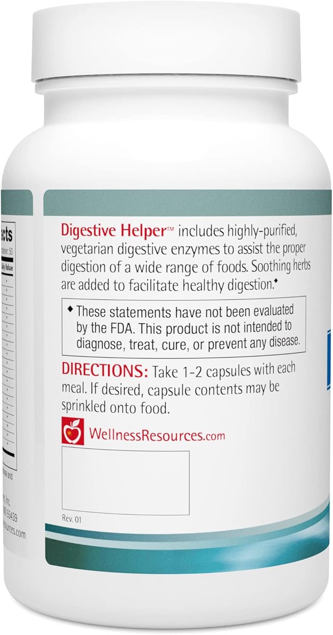 Digestive Helper with BioCore DPP IV Multi Digestive Enzyme Supplement for Gluten Digestion and Breakdown of Fats Casein Proteins (100 Capsules Vegetarian)