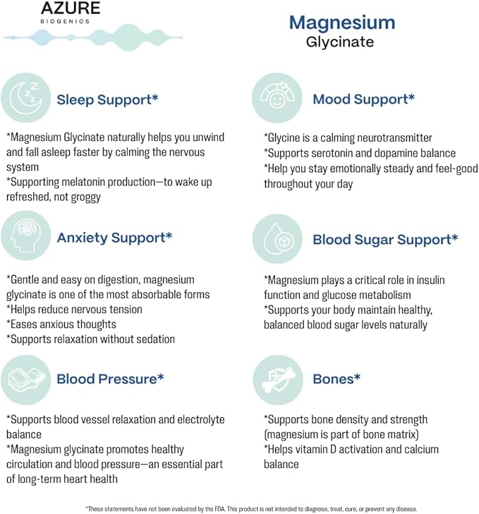 Pure Magnesium GLYCINATE - High Absorption Chelated Magnesium for Relaxation Mood Muscle &amp Sleep Support* - Potent 275 mg - Vegan Gluten Free 90 Capsules