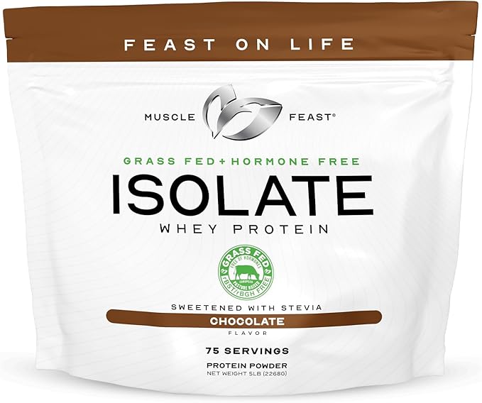 Muscle Feast Creatine + Isolate Bundle: 1 Creatine Powder (Unflavored 300g) + 1 Whey Protein Isolate (Chocolate 5lb) | Premium Supplements Vegetarian Gluten Free