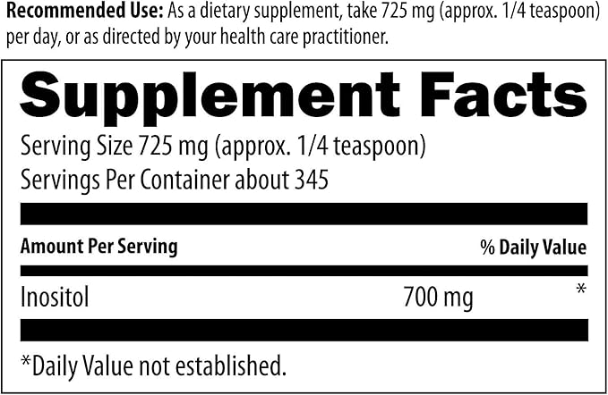 Designs for Health Inositol Powder - Pure 700mg Inositol Supplement to Help Promote Relaxation + Female Hormonal Health - Non-GMO + Gluten Free Easy Drink Add-in (345 Servings / 250g)