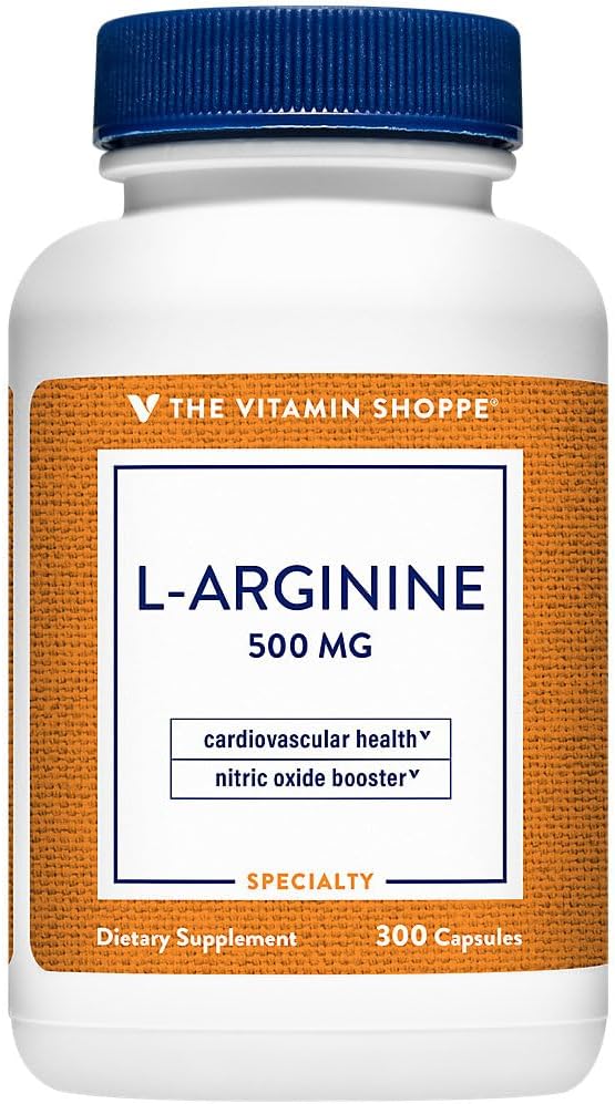 The Vitamin Shoppe L-Arginine 500MG - Nitric Oxide Production Circulation &amp Exercise Performance Support (300 Capsules)
