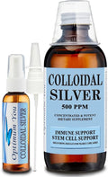 Colloidal Silver Liquid | 500 ppm Extra Strength (16 oz) with Spray Bottle | Wound Care &amp Superior Healing | Acne &amp Stem Cell Support