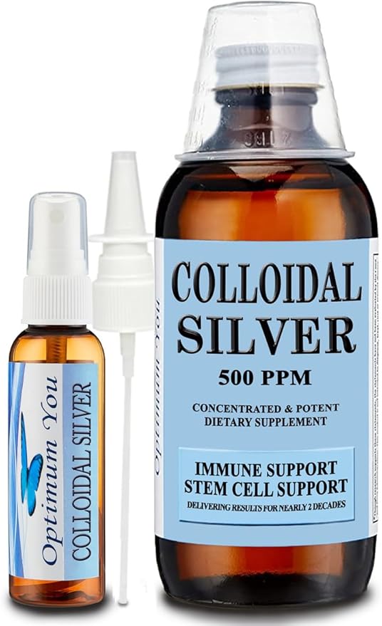 Colloidal Silver Liquid | 500 ppm Extra Strength (16 oz) with Spray Bottle | Wound Care &amp Superior Healing | Acne &amp Stem Cell Support