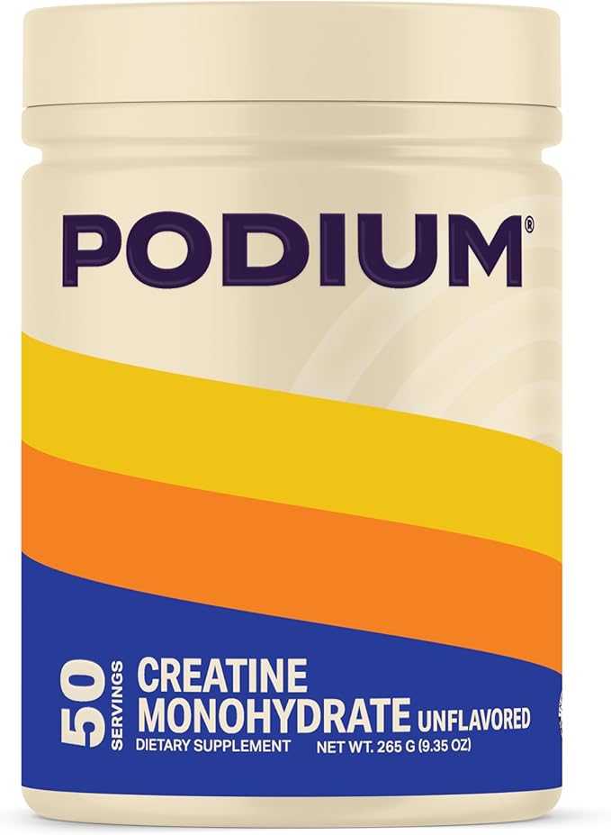 Podium Nutrition Solos | Creatine Monohydrate 50 Servings Unflavored Boost Athletic Performance