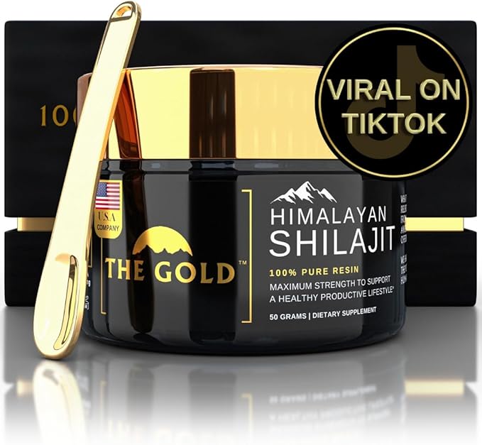 THE GOLD Shilajit Resin | Shilajit Pure Himalayan Organic Shilajit for Men &amp for Women Lab Test in USA Grade A+ All Natural Dietary Supplement with Fulvic Acid + Trace Minerals | 50 Grams 100 Serv
