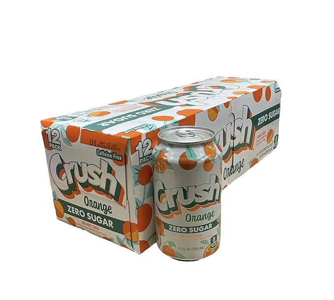 Crush Soda Munchie Box Reserve - Stocked for your Pleasure - Cans or Bottles (Orange Zero Pack of (12) 12 Oz Cans)