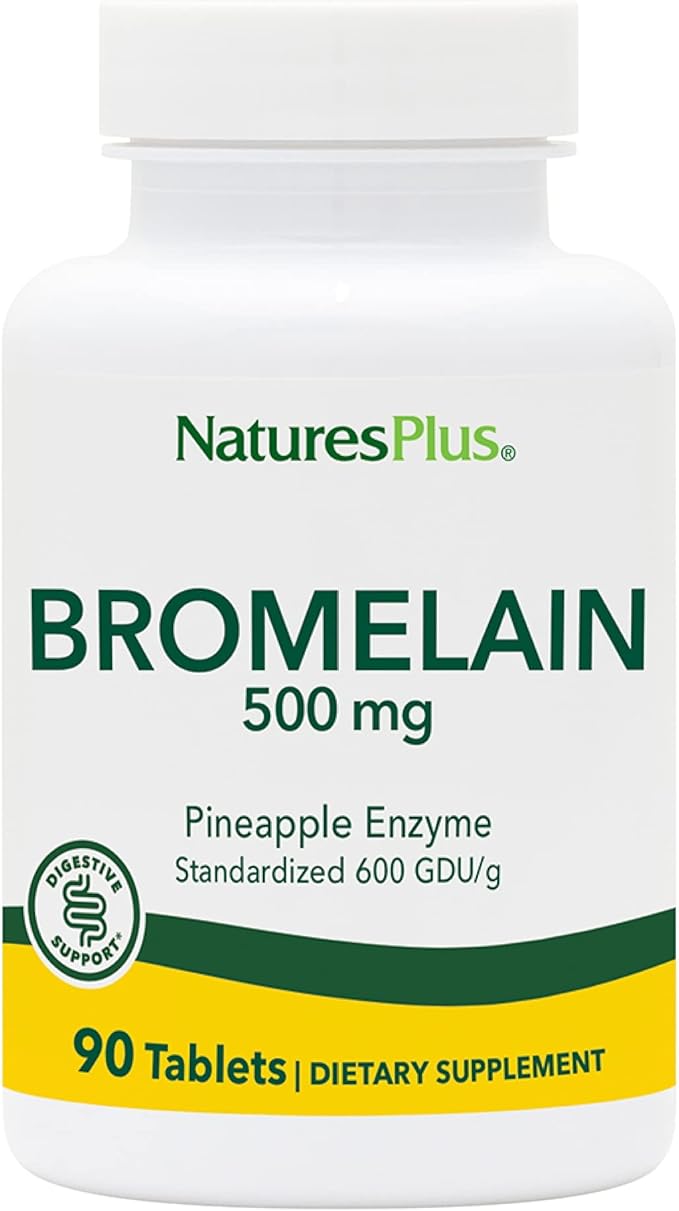 NaturesPlus Bromelain - 500 mg 90 Vegetarian Tablets - Natural Proteolytic Enzyme Supplement Sinus Support Anti-Inflammatory - Gluten-Free - 90 Servings