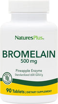 NaturesPlus Bromelain - 500 mg 90 Vegetarian Tablets - Natural Proteolytic Enzyme Supplement Sinus Support Anti-Inflammatory - Gluten-Free - 90 Servings