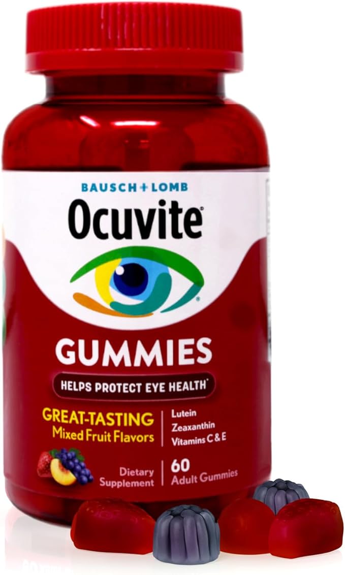 Ocuvite Eye Health Gummies Mixed Fruit Flavors 60 Count (Pack of 2)