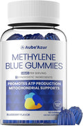 Aube'Azur Methylene Blue Gummies for Humans 14mg Methylene Blue Supplement with L-Theanine NAC Nicotinamide &amp CoQ10 for Men Women Fast-Absorbing Vegan Sugar-Free Blueberry Flavor 60 Count