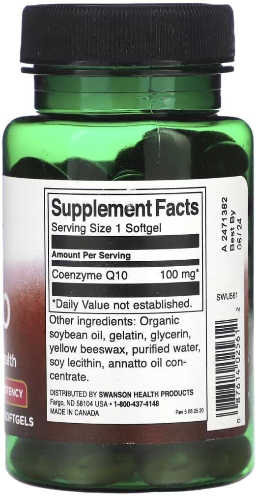 Swanson CoQ10 - Coenzyme Q10 Supplement - (100 Softgels 100mg Each) (3 Pack)