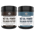 Left Coast Performance Chocolate MCT Oil Powder &amp Collagen Peptides 1lb + Unflavored MCT Oil Powder &amp Collagen Peptides 1lb