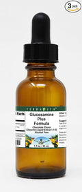 Terravita Glucosamine Plus Formula Glycerite Liquid Extract (1:5) - Chocolate Flavored (1 oz ZIN: 522530) - 3 Pack