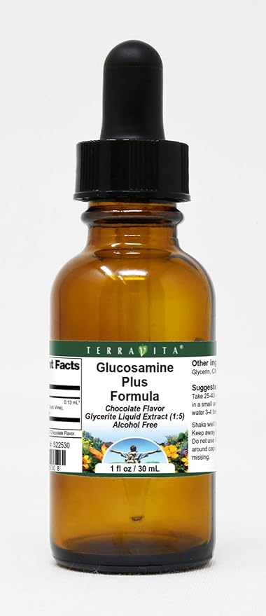 Terravita Glucosamine Plus Formula Glycerite Liquid Extract (1:5) - Chocolate Flavored (1 oz ZIN: 522530) - 3 Pack