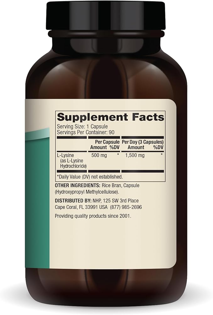 Dr. Mercola L-Lysine 90 Capsules 1500 mg L-Lysine Non-GMO Gluten Free Soy Free (Pack of 2)