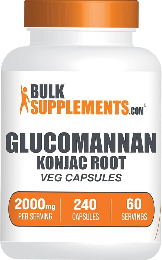 BulkSupplements.com Glucomannan Capsules - as Konjac Root Extract Glucomannan Supplements Herbal Supplement - Gluten Free 4 Capsules per Serving 240 Count (Pack of 1)