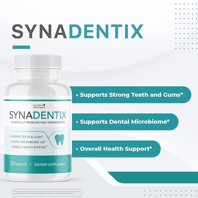 Synadentix Oral Care Tablets – Natural Formula with Hydroxyapatite &amp Enzyme Blend – Non-GMO Easy-to-Use Dissolving Tablets – 30 Count Made in USA GMP-Certified Facility 3 Month Supply