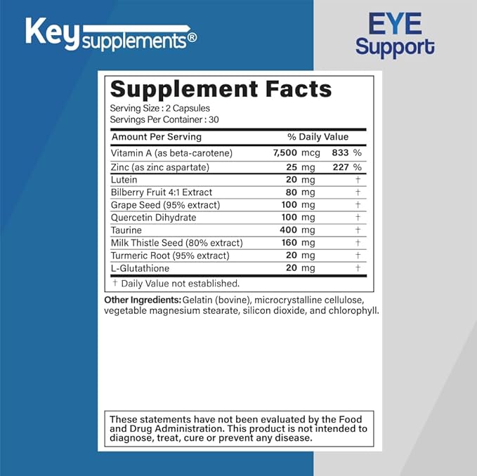 Key Supplements Eye Support 60 Capsules