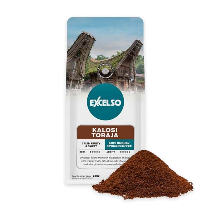 Excelso Kalosi Toraja Ground Coffee 200g (Pack of 1)
