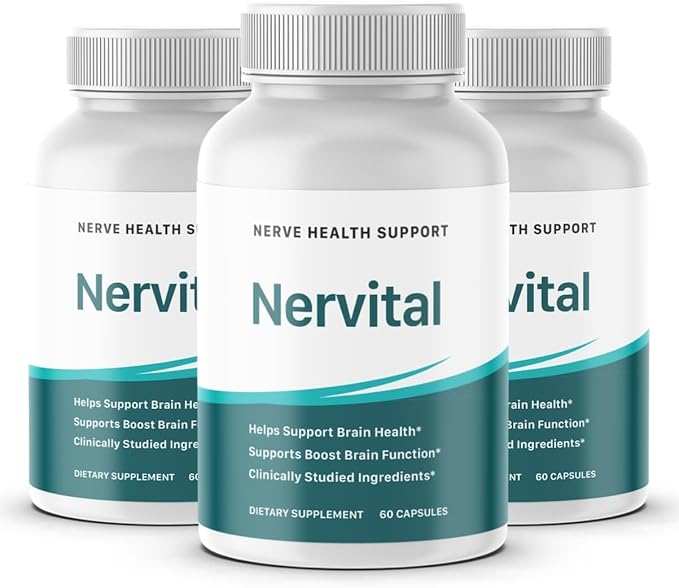 Nervital for Nerve Health Support - Nervital Brain Health Dietary Supplement - Nervital Support Boost Brain Function - 60 Count (3-Bottles)