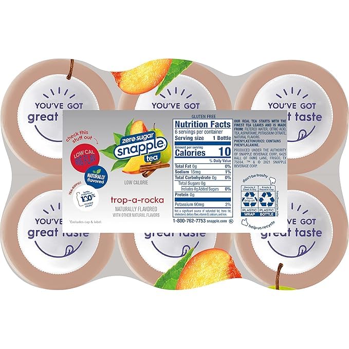 zero trop a rocka Ice Tea 16 fl oz recycled plastic bottle Pack of 17