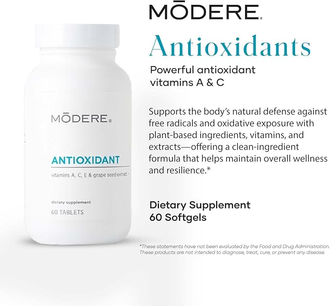 Modere Antioxidant - Vitamins A and C with Herbal Extracts to Help sSupport Cellular Protection Balance and Everyday Wellness - 60 Tablets