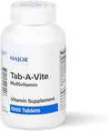MAJOR Tab-A-Vite Multivitamin Tablets - Gluten-Free Multivitamin for Adults Supports Overall Health Multimineral Supplement 1000 Count