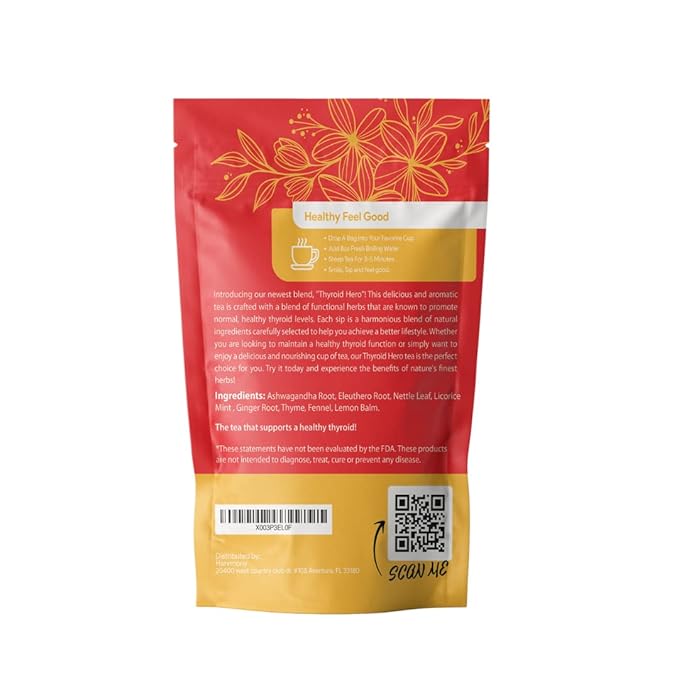 Thyroid Hero – Herbal Tea for Thyroid Function &amp Balance Support | 8 Functional Herbs | Caffeine-Free | 35 Tea Bags Included*