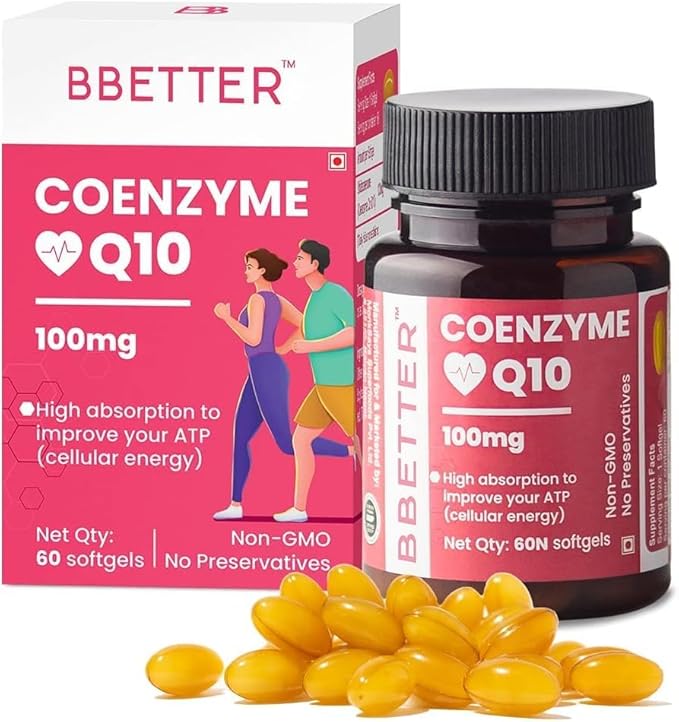 Generic Coenzyme Q10 100mg - Boosts Heart Health Energy Levels and Antioxidant Defense COQ10 60 High Absorption Softgels