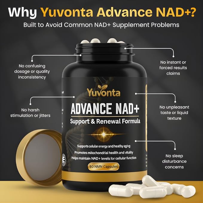 NAD+ Supplement with Nicotinamide – Advanced NAD Booster Supplement for Cellular Energy &amp Longevity – NAD Plus Supplement Capsules for Men &amp Women–60 Vegan NAD Capsules