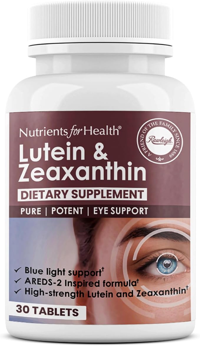Rawleigh Lutein &amp Zeaxanthin: 30 Vegan Tablets 12mg Lutein &amp 4mg Zeaxanthin (Macular Carotenoids) Based on The AREDs2 Study Eye Health Supplement &amp Vision Support for Adults Eye Vitami