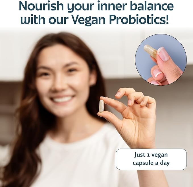 Future Kind Vegan Probiotics for Women and Men - 30 Billion CFUs Probiotics for Digestive Support (30 Adult Probiotic Capsules) No GMOs Daily Probiotic Supplements from 42 Fruits &amp Vegetables