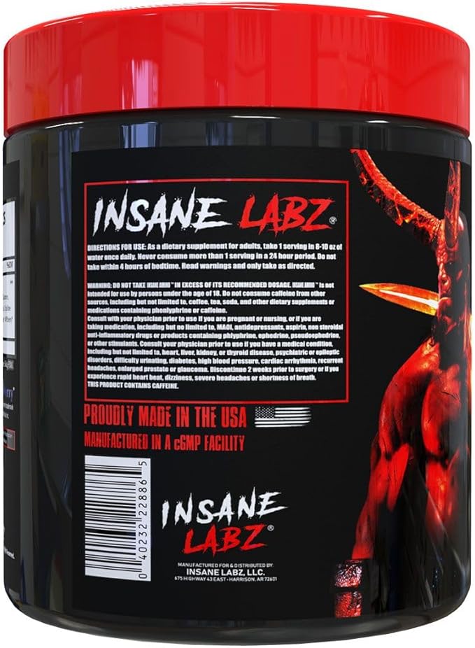 Insane Labz Hellboy Bundle Psychotic Hellboy Pre Workout and Insane Amino BCAA Increase Muscle Mass Strength Focus and Recovery Time Fruit Punch