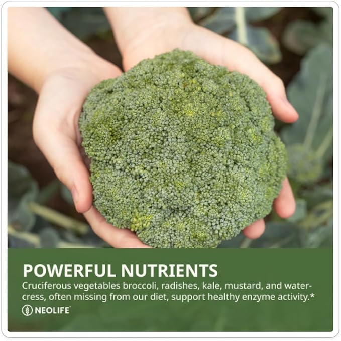 NeoLife Cruciferous Plus - Nutrient Blend from Cruciferous Vegetables Broccoli Radish Kale Greens Supplements Watercress Orange Extract - 60 Tablets