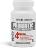 Probiotic Supplement/Infinite Health - 90 Small Easy to Swallow Capsules - All Natural Helps Relieve Digestive Problems &amp Gas - Improves Immune System 2.1 Billion CFUs per Capsule